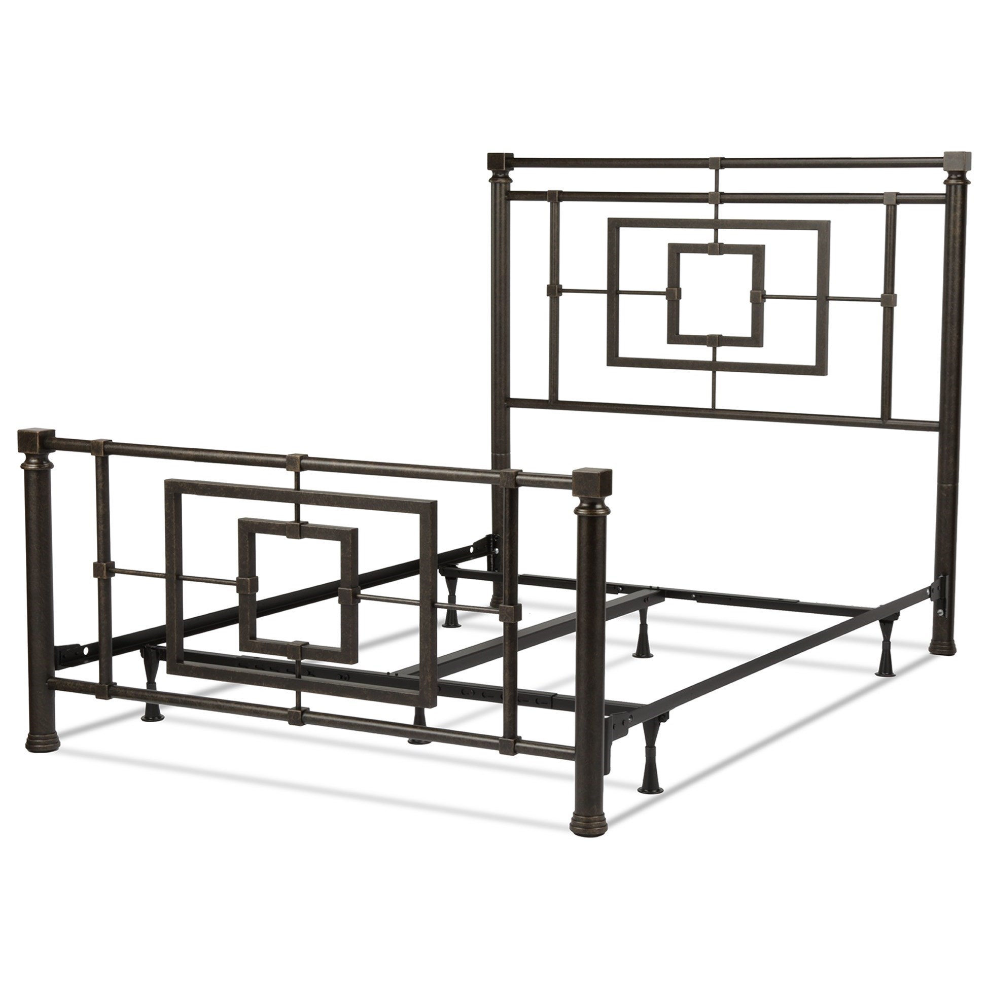 Fashion Bed Group Metal Beds B11045 Queen Transitional Sheridan Metal Ornamental Bed Baer's
